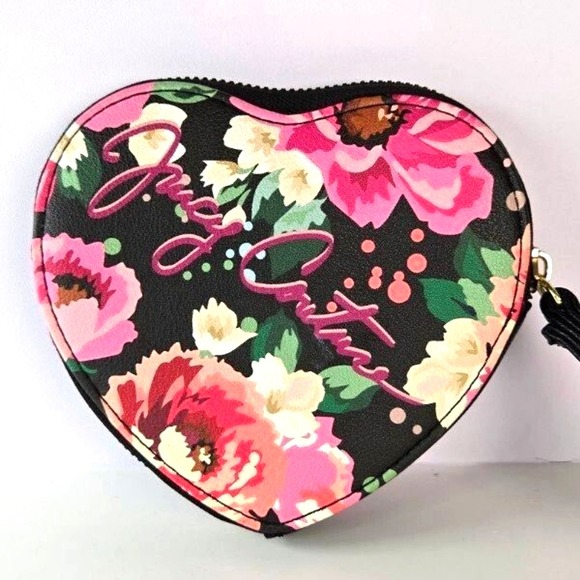 Juicy Couture Pick Your Petal Peek a Bow Floral Heart Wristlet Coin Purse‎ - Picture 2 of 5